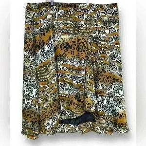 Womens Skirt Elastic Waist Animal Print Hi Low Size 4XL
